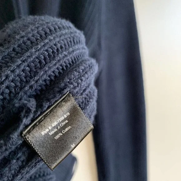 Jenni Kayne Cotton Fisherman Wrap Cardigan Navy - Picture 7 of 7